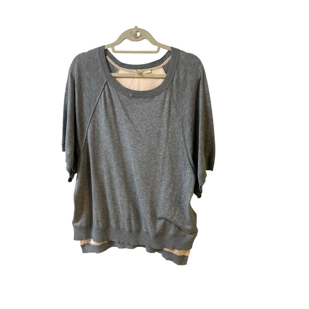 Anthropologie casual top by Moth gray & pink sz M